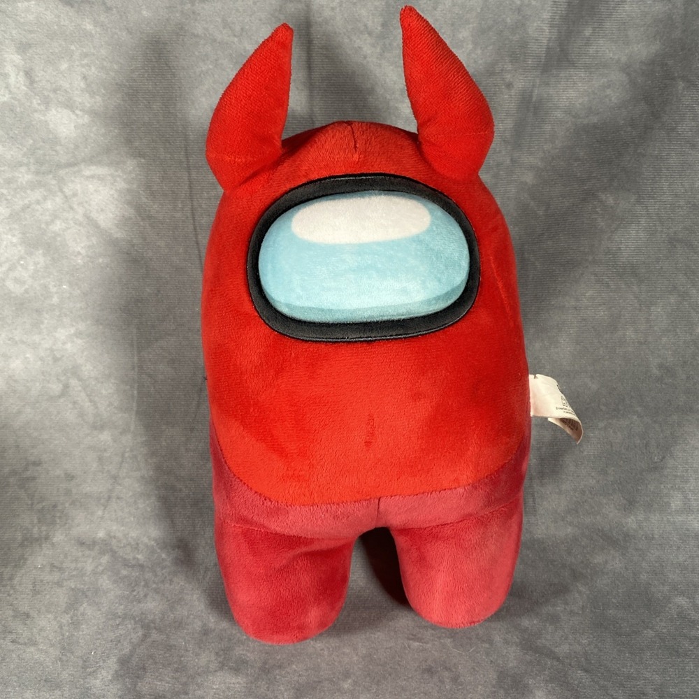 Among Us Red 12" Plushie w/ Devil Horns Official Toikido Stuffed Toy